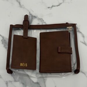 BEIS The passport holder & luggage tag set *Like New*🤎